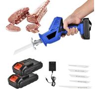 Sierra Eléctrica para Huesos Sierra Carnicero para Cortar Huesos Jamon Congelar Carne Multifunción Sierra para Carne y Huesos con Batería y Cuchilla Cargador Rápido