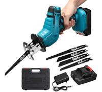 Sierra Eléctrica para Huesos, Sierra Recíproca Inalámbrica para Metal, Potente Kit De Sierra De Mano con Luz Led Y Caja De Almacenamiento, Motor Sin Escobillas para Cortar Madera Y Met, 48v
