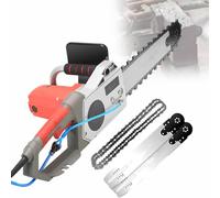 Sierra eléctrica portátil para hormigón, cortadora de pared con cadena de diamante, profundidad de corte de 350 mm/480 mm, con 2 cadenas/2 barras guía, para ranurar ladrillos, granito y mármol. 350