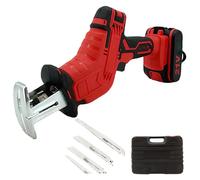 Sierra eléctrica Sierra de carnicero portátil inalámbrica con 4 cuchillas, luz LED y bloqueo seguro para madera, plástico metal, hueso de carne de árbol, 1 batería