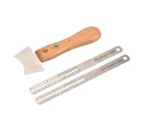 Sierra fret, cuello de guitarra borde recto, Luthier Tools Acero inoxidable, Medición, raspador de de cortador de traste portátil de medición con mango de madera para limpiar