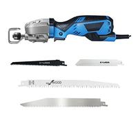 Sierra Huesos Carnicero 600W Electrica mini Sierra de Sable con Interruptor de Bloqueo, Seguro de Usar, 4 Tipos de Hojas de Sierra para Cortar Carne Congelada, Madera, Metal, Plástico