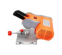 Sierra ingletadora de 220 V, 90 W, mini sierra ingletadora ajustable 0-45°, 7800 rpm, sierra circular con herramienta de tensión, grosor de corte 1,2 cm, corte de madera, plástico, piedra