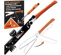 Sierra japonesa plegable (23 cm, incluye marcador de agujeros profundos, sierra de mano profesional de alta precisión, sierra de mano de madera y PVC, versátil sierra de podar, sierra plegable