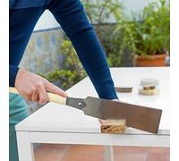 Sierra japonesa Sol-éco Ryoba 240 | Sierra manual para madera | Hoja flexible con dos dientes para corte transversal y longitudinal | Carpintería, obra | Mango de ratán | Made in Japan
