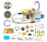 Sierra Lapidaria para Joyería y Roca, Equipo Lapidario de 750 W Mini Sierra de Mesa para Elaboración de Madera de Ágata de Jade, Velocidad Ajustable 800-11,000 RPM, para Perforar, T Wood Crafting Kit