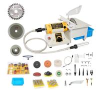 Sierra lapidaria para joyería y roca, mini equipo lapidario de 750 W con kit de tallado de jade, máquina de corte de roca de 110 V para ágata de piedras preciosas y pulido de joyas