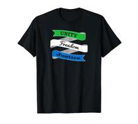 Sierra Leona Bandera Unidad Libertad Justicia Camiseta gráfica económica, Hombre, Negro, L