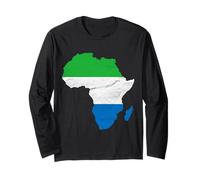 Sierra Leone Flag Africa Continent Silhouette Sierra Leoner Manga Larga