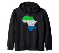 Sierra Leone Flag Africa Continent Silhouette Sierra Leoner Sudadera con Capucha