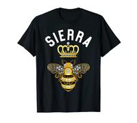 Sierra Name Sierra Regalos de Cumpleaños Reina Corona Bee Sierra Camiseta