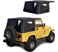 Sierra Offroad - Parte superior suave para Jeep Wrangler TJ 1997-2006 de 2 puertas, Negro, vinilo para vela, ventanas traseras tintadas, ajuste de precisión de fábrica, sin pieles de puerta superior
