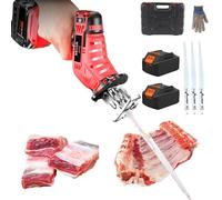 Sierra Para Huesos De Carne De Res Y Pavo, Sierra Alternativa Eléctrica Con 2 Baterías De 48 V 3000 mAh + Hoja De Sierra De 3 Piezas, Corte Rápido De Carne, Huesos Y Alimentos Congelados