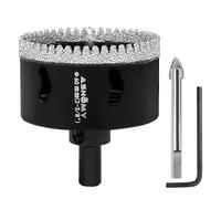 Sierra perforadora de diamante de 2-3/8 pulgadas con broca piloto, sierra perforadora dentada de 2-3/8 pulgadas, brocas de núcleo de diamante con broca guía para azulejos de cerámica, porcelana