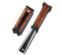 Sierra plegable japonesa, hoja SK5 de doble filo de 160 mm con dientes de molienda de 12/17 TPI y 3 lados, mango de madera de haya, sierra de mano compacta de corte empotrado para carpintería, camping