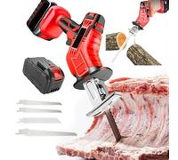 Sierra Recíproca De Mano - Batería De 6Ah, Velocidad Variable De 0 A 3500Rpm - Sierra Eléctrica De 4 Hojas, Sierra Ligera Para Cortar Metal, Para El Hogar, El Jardín Y La Poda