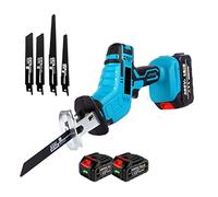 Sierra recíproca eléctrica inalámbrica de 18V, herramienta corte PVC madera Metal velocidad Variable portátil for batería,Maquinaria eficiente(1 Battery Plug)