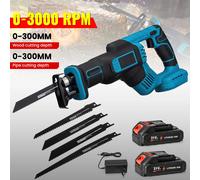 Sierra Recíproca Eléctrica Inalámbrica de 300 mm con Velocidad Variable Continua, Herramienta de Corte de Metal y Madera, Sierra Eléctrica para Batería Makita de 18 V With 1XBattery