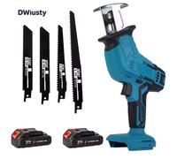 Sierra recíproca eléctrica inalámbrica DWiusty de 100mm, herramienta de corte de madera de velocidad variable de 3000rpm, sierra eléctrica para batería Makita de 18V With 1 Battery