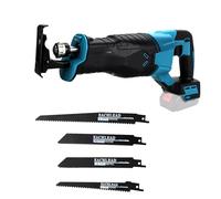 Sierra recíproca sin cuerda Compatible con la batería makita 18v, Sierra de cuchillo sin cuerda 0-3300 Sierra de alambre SPM con 4 cuchillas para cortar fácilmente tubos de madera, metal y PVC
