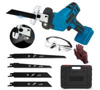 Sierra Sable a Batería Compatible con Makita 18V, Sierra de Sable con 4 Hojas, Cerradura de Seguridad y Luz LED, para Metal, Madera, Tuberías de PVC, Poda de Árboles (No Incluye Batería ni Cargador)