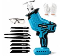 Sierra Sable Inalámbrica Compatible con Makita 18V con 8 Hojas sin Batería | Sierra de Recíproca 700W, 3000RPM, Sierra de Vaivén de 1 kg, Bloqueo de Seguridad para Cortar Madera, PVC, Metal y Árboles