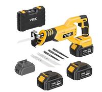 Sierra Sable Inalámbrica Sierra alternativa inalámbrica VTEK sin escobillas, 20 V, 2 baterías, 0-3000 RPM, para cortar madera, metal y plástico.
