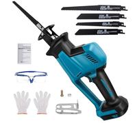 Sierra Sable, Sierra de Sable Inalámbrica compatible con Makita 18V, Sierra Alternativa con 4 Hojas, Velocidad Variable(0-3100RPM), Longitud de Carrera 22mm para Cortar Madera/Metal(Sin Batería)