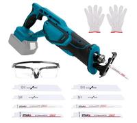 Sierra Sable, (SIN BATERÍA) Sierra de Sable Inalámbrica compatible con Makita 18V, Sierra Alternativa con 8 Hojas, Velocidad Variable(0-3100RPM), Longitud de Carrera 22mm para Cortar Madera/Metal