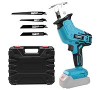 Sierra Sable Sin Cable para Makita 18V, Segadora Alternativa Sin Escobillas con 4 Hojas, Velocidad Ajustable 0-2500 RPM para Corte de Madera/Metal/PVC (Sin Batería)