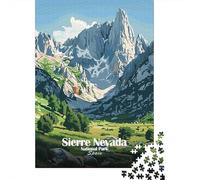 SierraNevada Rompecabezas para Adultos NationalParkPoster 1000 Piezas de Papel Reciclado para Adultos Educativo y Desafiante 38x26cm/1000pcs