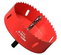 Sierras de Corona 100 mm, M42 HSS Bi-Metal Coronas Perforadoras con Adaptador y Broca Piloto Profundidad de Corte 27 mm, Abridor de Agujero para Metal Aluminio Madera PVC Plástico/Rojo