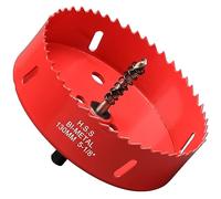 Sierras de Corona 130mm, M42 HSS Bi-Metal Coronas Perforadoras con Adaptador y Broca Piloto Profundidad de Corte 30mm, Abridor de Agujero para Metal Aluminio Madera PVC Plástico, Rojo