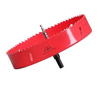 Sierras de Corona 175 mm, M42 HSS Bi-Metal Coronas Perforadoras con Adaptador y Broca Piloto Profundidad de Corte 27 mm, Abridor de Agujero para Metal Aluminio Madera PVC Plástico/Rojo