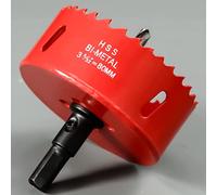 Sierras de Corona 80 mm, M42 HSS Bi-Metal Coronas Perforadoras con Adaptador y Broca Piloto Profundidad de Corte 27 mm, Abridor de Agujero para Metal Aluminio Madera PVC Plástico/Rojo