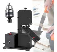 Sierras de mesa 4 en 1 con muela abrasiva, rueda de tela, portabrocas y disco de lijado para manualidades, corte, pulido y lijado. Mini sierra de cinta multifuncional