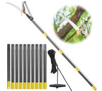 Sierras de poste para podar árboles, podadora manual de 13.7 pies, podadora de mango largo extensible, hoja de acero afilada y tijeras para ramas altas