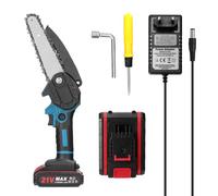 Sierras HUIOP Sierras de poda eléctricas portátiles 21V 6 pulgadas pequeño motor de cepillo de motosierra de corte de madera herramienta de carpintería con una mano para huerto