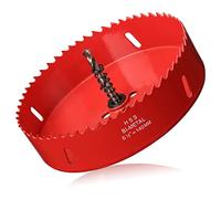 Sierras Perforadoras Madera 140mm, M42 HSS Bi-Metal Sierra de Coron Adaptador y Broc Piloto Sierras Perforadoras para Plástico PVC Aluminio Taladro Percutor Impacto