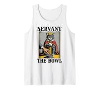 Siervo The Bowl Cat Lover Rascador Poste Divertido Gato Camiseta sin Mangas