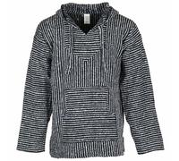 Siesta Baja Sudadera con Capucha - Sudadera con Capucha Mexicana Hippie Festival Jumper para Hombre y Mujer (Blanco y Negro Fino, M)