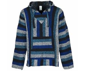 Siesta Baja Sudadera con Capucha - Sudadera con Capucha Mexicana Hippie Festival Jumper para Hombre y Mujer (Azul Frío, L)