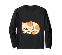 Siesta Gato Kawaii. Lindo Gato ilustración. Manga Larga