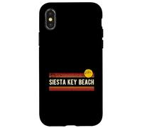 Siesta Key Beach, diseño retro, vintage, estilo atardecer Carcasa para iPhone X/XS