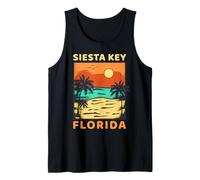 Siesta Key Beach Florida Palmera Familia Vacaciones de Verano Camiseta sin Mangas