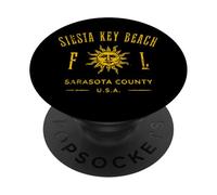Siesta Key Beach - Recuerdo de diseño de Estilo Envejecido Vintage PopSockets PopGrip Adhesivo