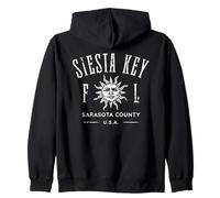Siesta Key Beach - Recuerdo de diseño de Estilo Envejecido Vintage Sudadera con Capucha