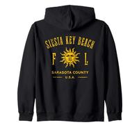 Siesta Key Beach - Recuerdo de diseño de Estilo Envejecido Vintage Sudadera con Capucha