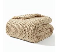 SIESTA Manta Pesada (Heavy Blanket) - Diseño Trenzado Premium Beige (7 kg) - Manta Ponderada Que Reduce Ansiedad y Ayuda a Dormir Profundo - 100% rPET Sostenible, Transpirable y Lavable a Máquina