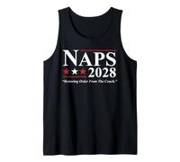 Siestas 2028 Funny Nap Lover Elecciones Parodia Enfermeras Camiseta sin Mangas